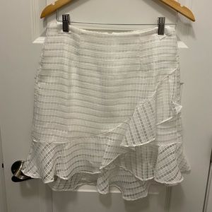 White Ruffle Pencil Skirt